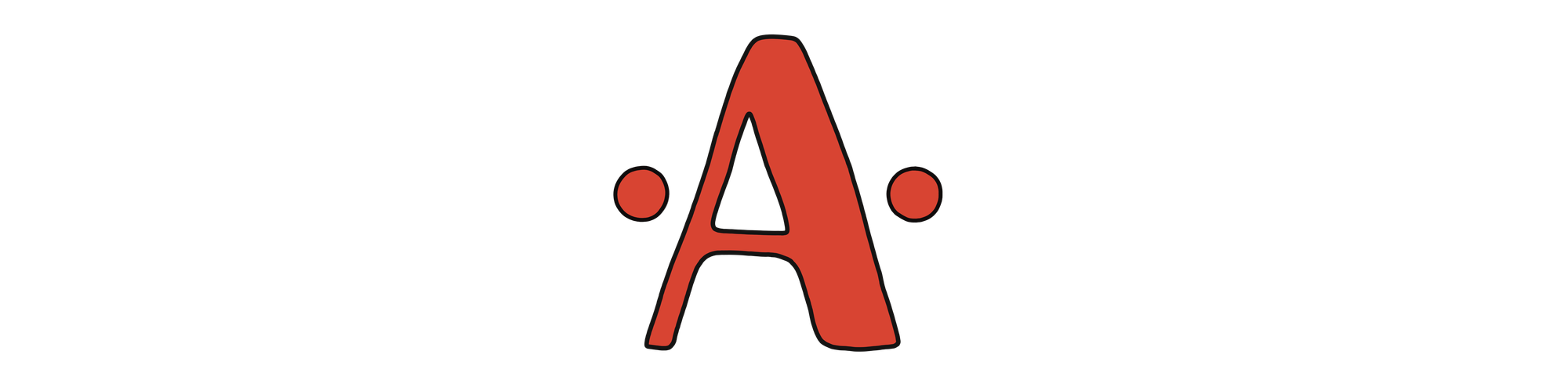 a divider icon consisting of a stylized letter A (for AnneArchy) with a small circle on either side