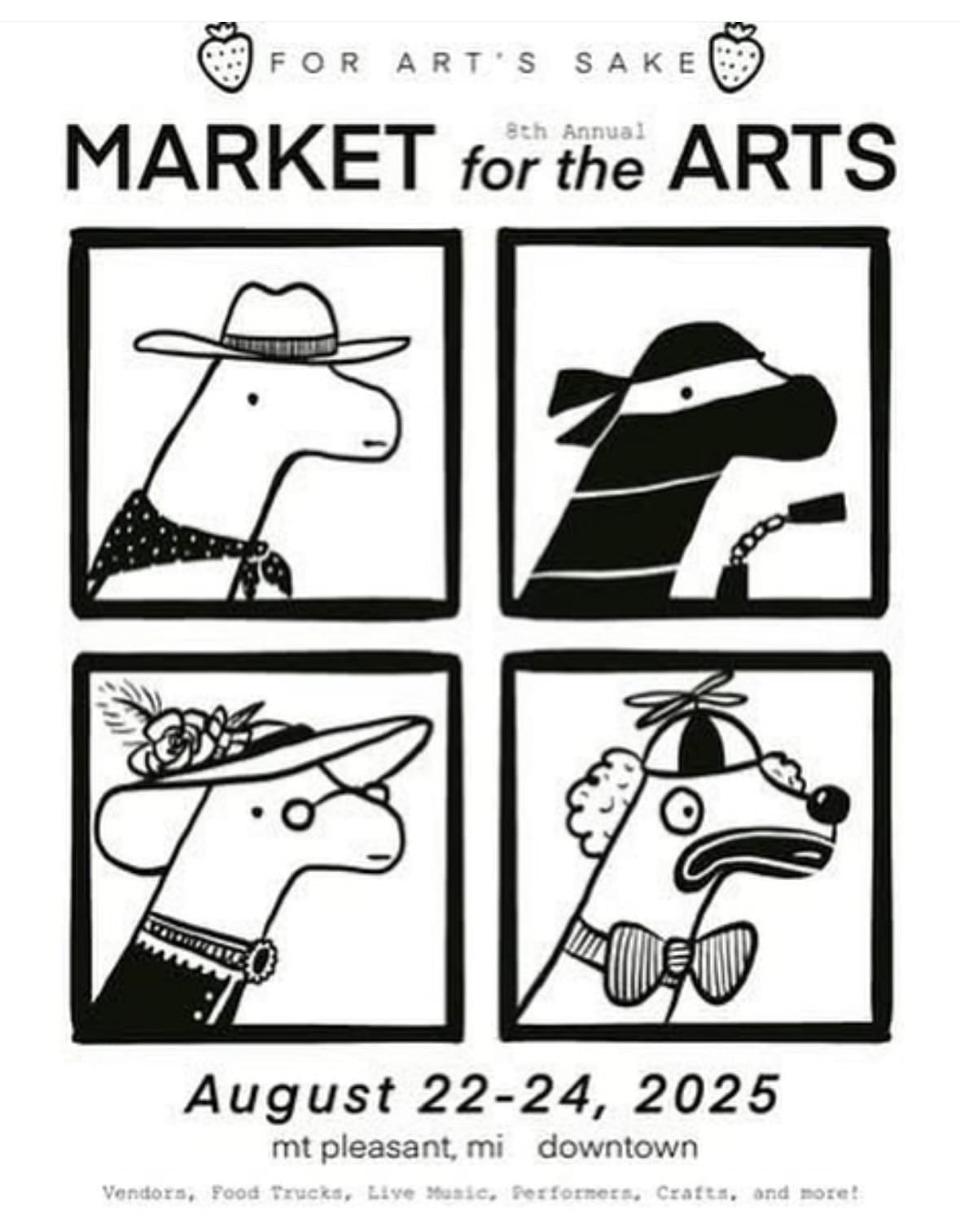 promotional image for Market for the Arts, August 22-24, 2025, downtown Mount Pleasant, MI